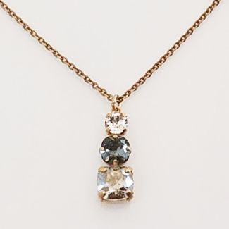 Catherine Popesco 3 Stone Crystal Pendant Necklace - Shade & Black Diamond