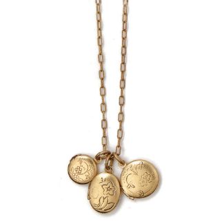 Catherine Popesco La Vie Gold Triple Locket Necklace