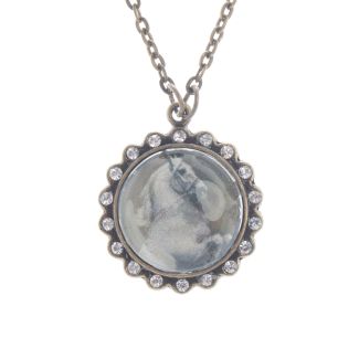 Angelz Design Rodeo Queen Jewelry Crystal White Horse Pendant Necklace - 35" Long