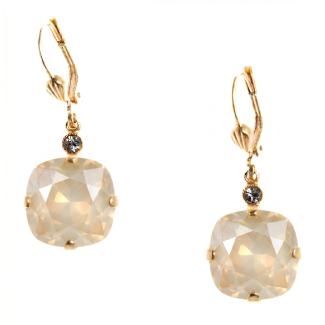 Catherine Popesco 12mm Large Stone Crystal Earrings - Blonde