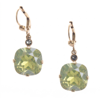 Catherine Popesco 12mm Large Stone Crystal Earrings - Celadon