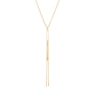 Catherine Popesco 42" Long Gold Chain Bar Necklace