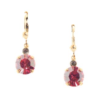 Catherine Popesco 8mm Round Small Stone Rose Crystal Earrings LV-6550BG-ROSE