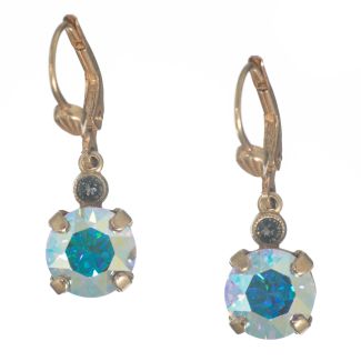 Catherine Popesco Crystal AB 8mm Round Small Stone Dangle Earrings