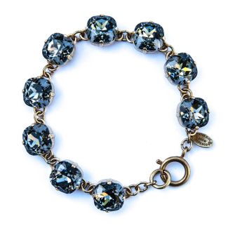 Catherine Popesco Large Stone Crystal Bracelet - Black Diamond and Gold