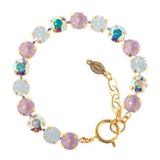 Catherine Popesco Crystal Tennis Bracelet - Lilac Combo LV-1652BG-COM-LILAC