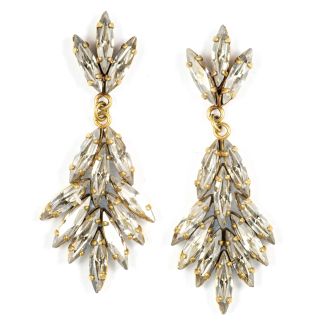 Catherine Popesco Marquise Cluster Post Dangle Earrings - Shade and Gold