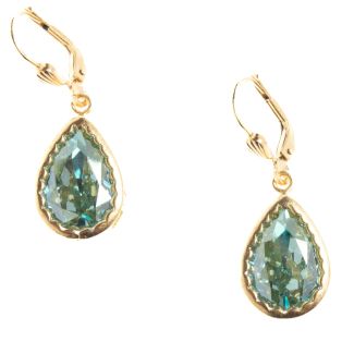 Catherine Popesco Fountain Crystal Teardrop Gold Earrings - Assorted Colors