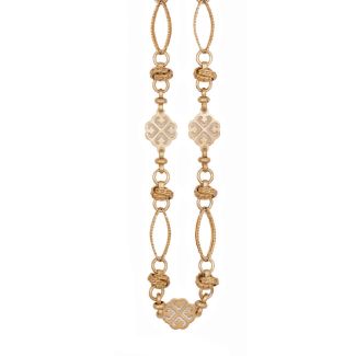 Catherine Popesco 42 Inch Gold Clover and Scroll Necklace