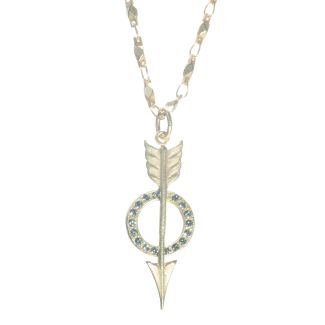 Catherine Popesco Gold Black Diamond Arrow Pendant Necklace