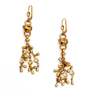 Catherine Popesco Gold Knot Tassel Earrings