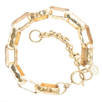 Catherine Popesco Hammered Large Link Bracelet in Gold