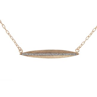 Catherine Popesco Silver Horizontal Spear Necklace with Tiny Channel Crystals