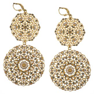 Catherine Popesco Large Round Gold Double Filigree Earrings