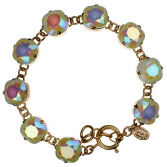 Catherine Popesco Large Stone Crystal Bracelet - Frozen Mint and Gold