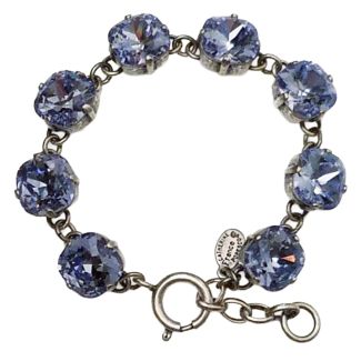 Catherine Popesco Large Stone Crystal Bracelet - Provence Lavender and Gold or Silver