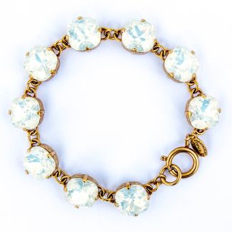 Catherine Popesco Large Stone Crystal Bracelet - White Opal and Gold