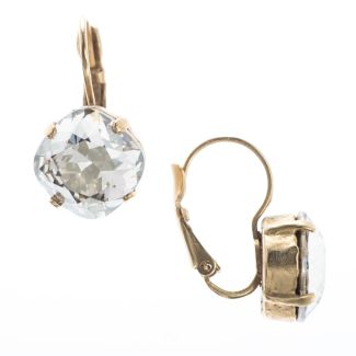 Catherine Popesco Large Stone Eurowire Hingback Crystal Earrings - Assorted Colors