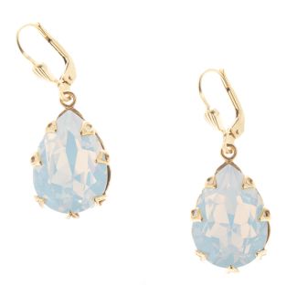 Catherine Popesco Large Teardrop Crystal Earrings - White Opal
