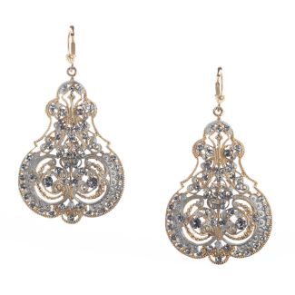Catherine Popesco Marie French Enamel Contessa Crystal Earrings