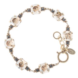 Catherine Popesco Medium Stone Crystal Bracelet - Champagne & Gold