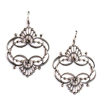 Catherine Popesco Mirrored Tiara Silver Earrings - Black Diamond