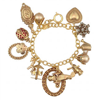Catherine Popesco Ornamental Charm Bracelet in Gold