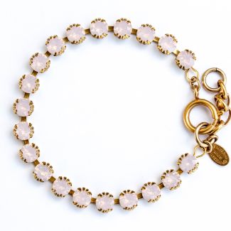 Catherine Popesco Small Stone Crystal Bracelet - Rosewater Pink and Gold