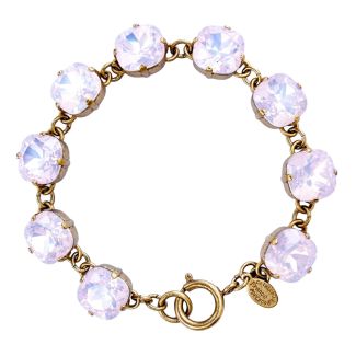 Catherine Popesco Large Stone Crystal Bracelet - Pink Rosewater and Gold