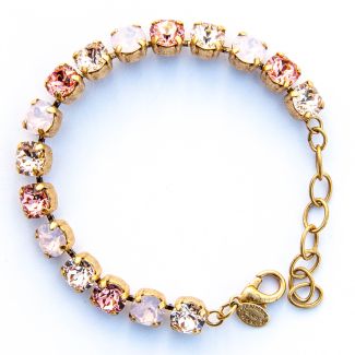 Catherine Popesco Multi Color Crystal Bracelet - Rosewater Pink in Gold