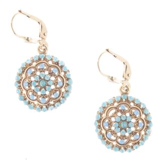 Catherine Popesco Round Crystal Flower Earrings - Assorted Colors