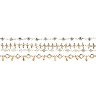 Catherine Popesco Semi Precious Stone 4 Layer Chain Bracelet