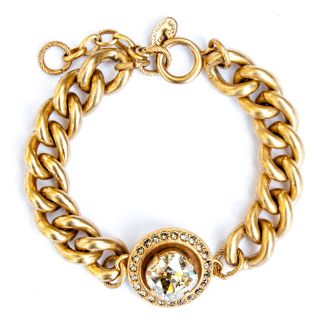 Catherine Popesco Shade Round Crystal Frame Bracelet