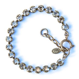 Catherine Popesco Small Stone Crystal Bracelet - Champagne and Gold