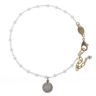 Catherine Popesco Small Crystal Beaded Bracelet - White Opal