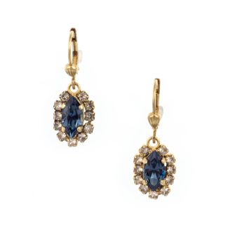 Catherine Popesco Small Gold Oblong Rhinestone Earrings - Assorted Colors