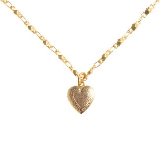 Catherine Popesco Small Heart Locket Pendant Gold Necklace LV-1982G