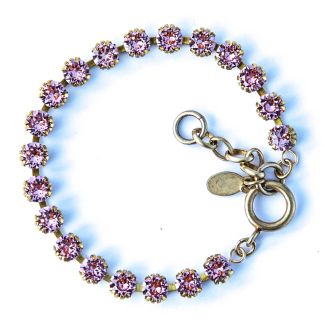 Catherine Popesco Small Stone Crystal Bracelet - Rose Pink and Gold