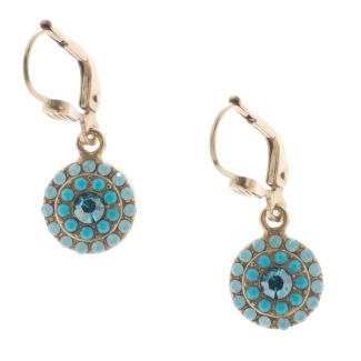 Catherine Popesco Small Round Pacific Opal Paved Crystal Earrings