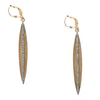 Catherine Popesco Stone Channel Spear Earrings with Tiny Crystals