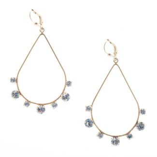 Catherine Popesco Teardrop Hoop Crystal Earrings