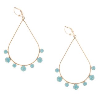 Catherine Popesco Teardrop Hoop Earrings with Pacific Opal Crystals