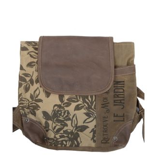 French Le Jardin Floral Print Canvas & Leather Backpack Purse by Clea Ray
