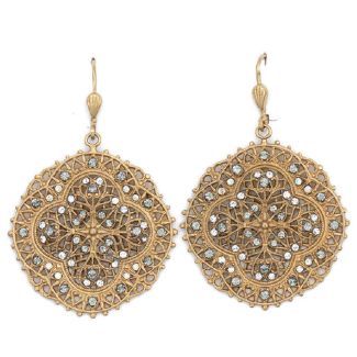 Crystal and Gold or Silver Filigree Earrings - Catherine Popesco