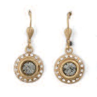 Catherine Popesco Small Round Rhinestone Dangle Earrings - Assorted Colors -Newer