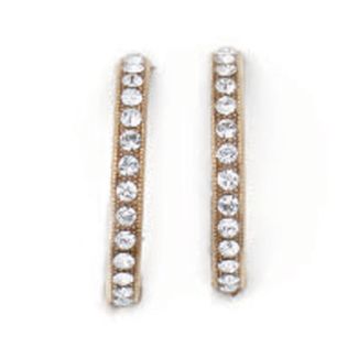 Catherine Popesco Gold & Crystal Hoop Earrings