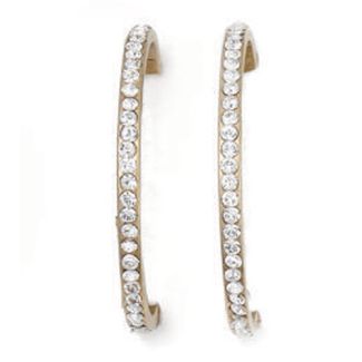 Catherine Popesco Gold & Crystal Large Hoop Earrings