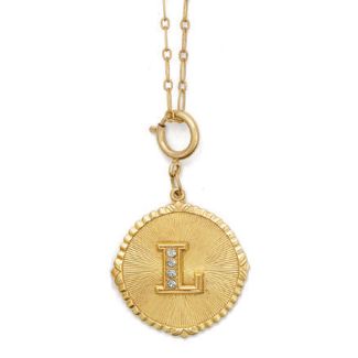 Catherine Popesco Initial Necklace - Gold with Crystal Monogram