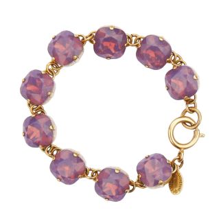 Catherine Popesco Large Stone Crystal Bracelet - Lavender & Gold