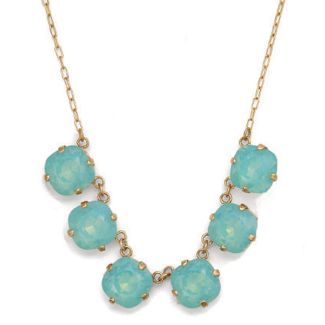 Large Stone Six Crystal Necklace - Pacific Opal & Gold